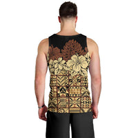 Niue Hiapo Motif Men Tank Top Tapa Classic - Black Ver