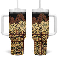 Niue Hiapo Motif Tumbler With Handle Tapa Classic - Black Ver