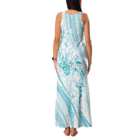 Sharks Couple Dreamy Polynesians Floral Sea Family Matching Tank Maxi Dress and Hawaiian Shirt Turquoise LT7 - Polynesian Pride