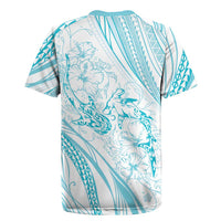 Sharks Couple Dreamy Polynesians Floral Sea Rugby Jersey Turquoise - Polynesian Pride