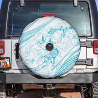 Sharks Couple Dreamy Polynesians Floral Sea Spare Tire Cover Turquoise LT7 Turquoise - Polynesian Pride