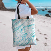 Sharks Couple Dreamy Polynesians Floral Sea Tote Bag Turquoise LT7 - Polynesian Pride