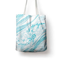 Sharks Couple Dreamy Polynesians Floral Sea Tote Bag Turquoise LT7 - Polynesian Pride