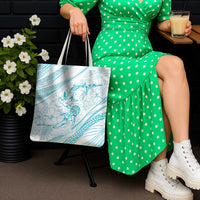 Sharks Couple Dreamy Polynesians Floral Sea Tote Bag Turquoise LT7 - Polynesian Pride