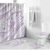 Sharks Couple Dreamy Polynesians Floral Sea Bathroom Set Lilac LT7 Bathroom Set (4 pcs) Lilac - Polynesian Pride