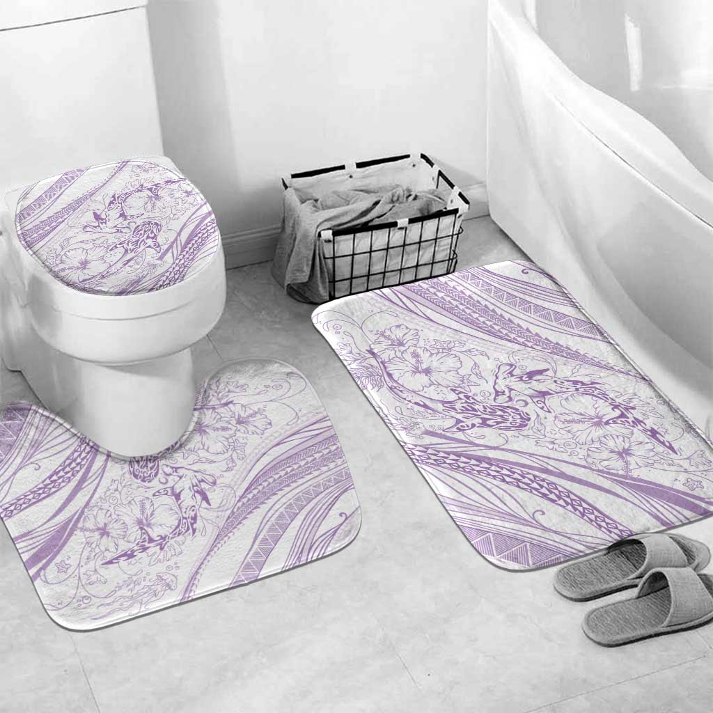 Sharks Couple Dreamy Polynesians Floral Sea Bathroom Set Lilac LT7 Mat Set Only (3 pcs) One Size Lilac - Polynesian Pride
