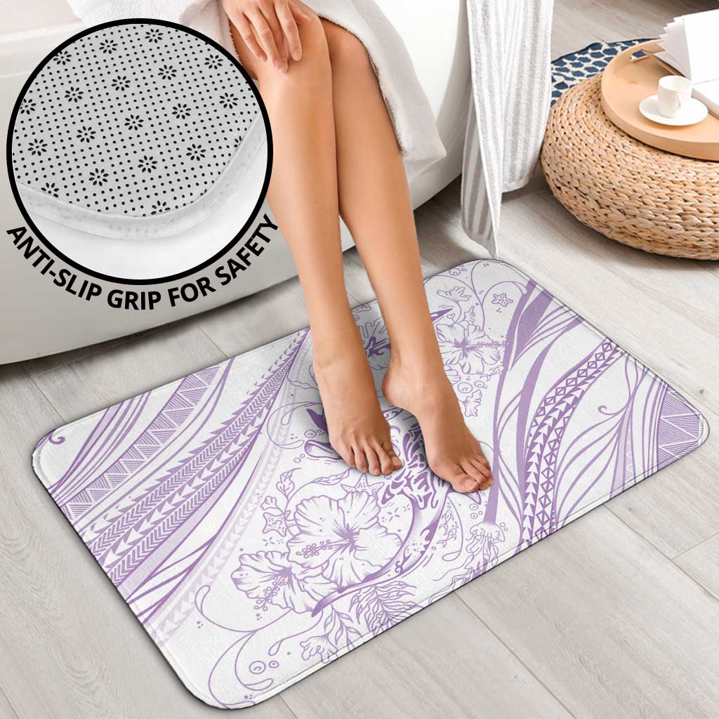 Sharks Couple Dreamy Polynesians Floral Sea Bathroom Set Lilac LT7 - Polynesian Pride