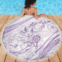 Sharks Couple Dreamy Polynesians Floral Sea Beach Blanket Lilac LT7 - Polynesian Pride