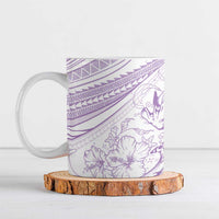 Sharks Couple Dreamy Polynesians Floral Sea Ceramic Mug Lilac - Polynesian Pride