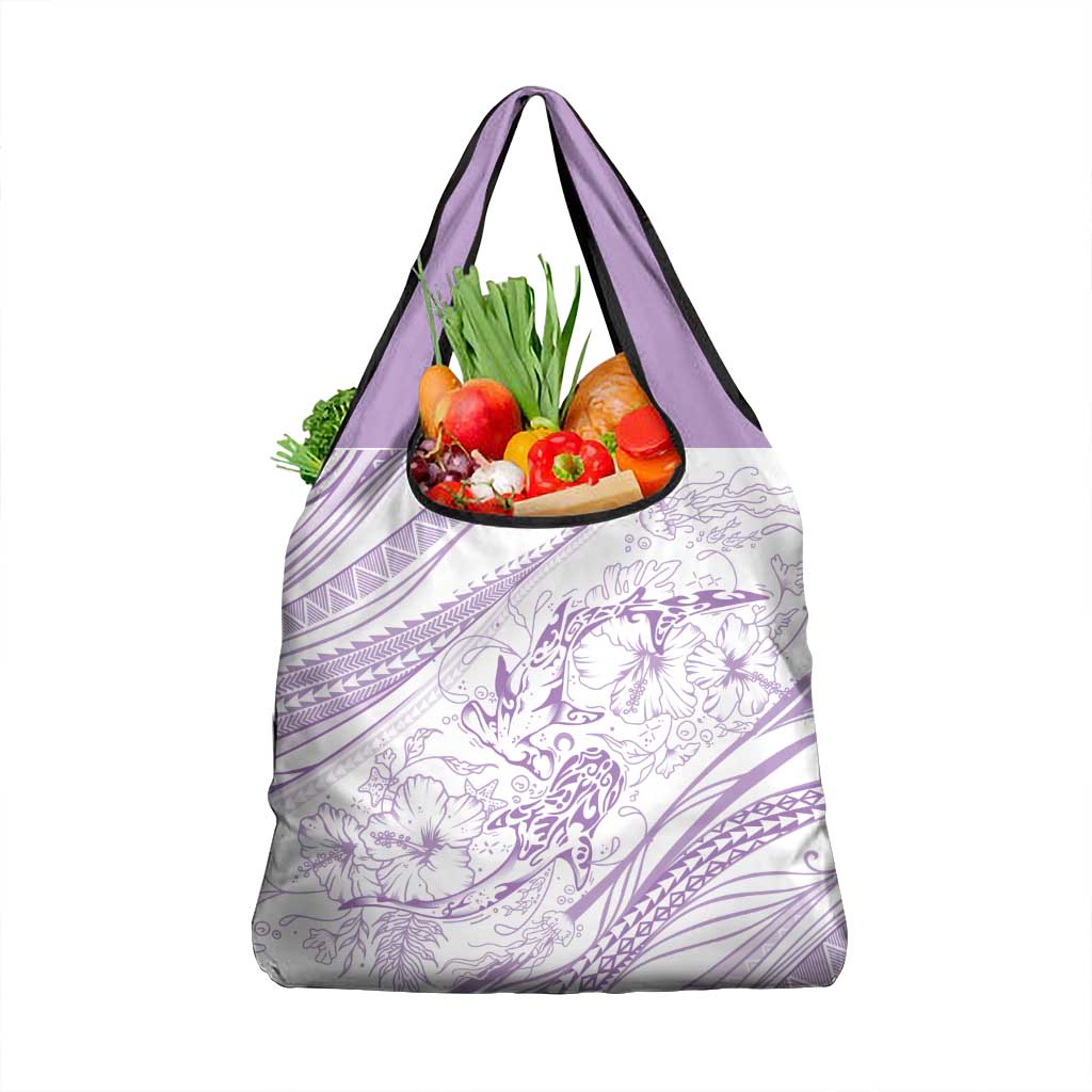 Sharks Couple Dreamy Polynesians Floral Sea Grocery Bag Lilac LT7 1-pack One Size Lilac - Polynesian Pride