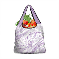 Sharks Couple Dreamy Polynesians Floral Sea Grocery Bag Lilac LT7 1-pack One Size Lilac - Polynesian Pride