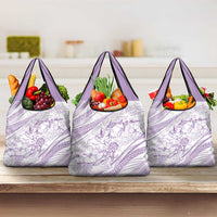 Sharks Couple Dreamy Polynesians Floral Sea Grocery Bag Lilac LT7 3-pack One Size Lilac - Polynesian Pride