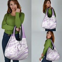 Sharks Couple Dreamy Polynesians Floral Sea Grocery Bag Lilac LT7 - Polynesian Pride