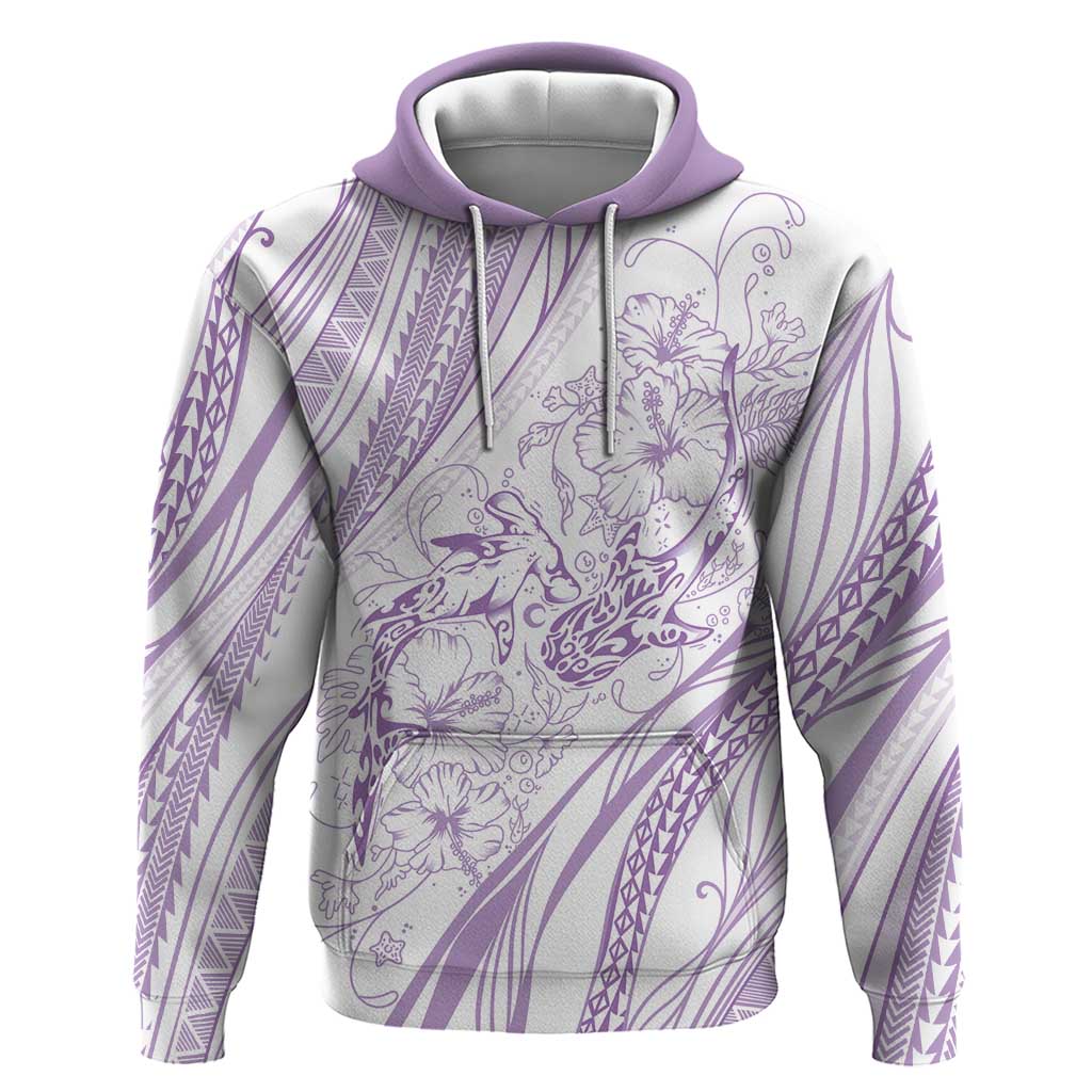 Sharks Couple Dreamy Polynesians Floral Sea Hoodie Lilac LT7 Pullover Hoodie Lilac - Polynesian Pride