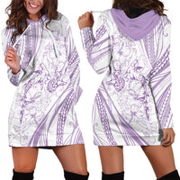 Sharks Couple Dreamy Polynesians Floral Sea Hoodie Dress Lilac LT7 - Polynesian Pride