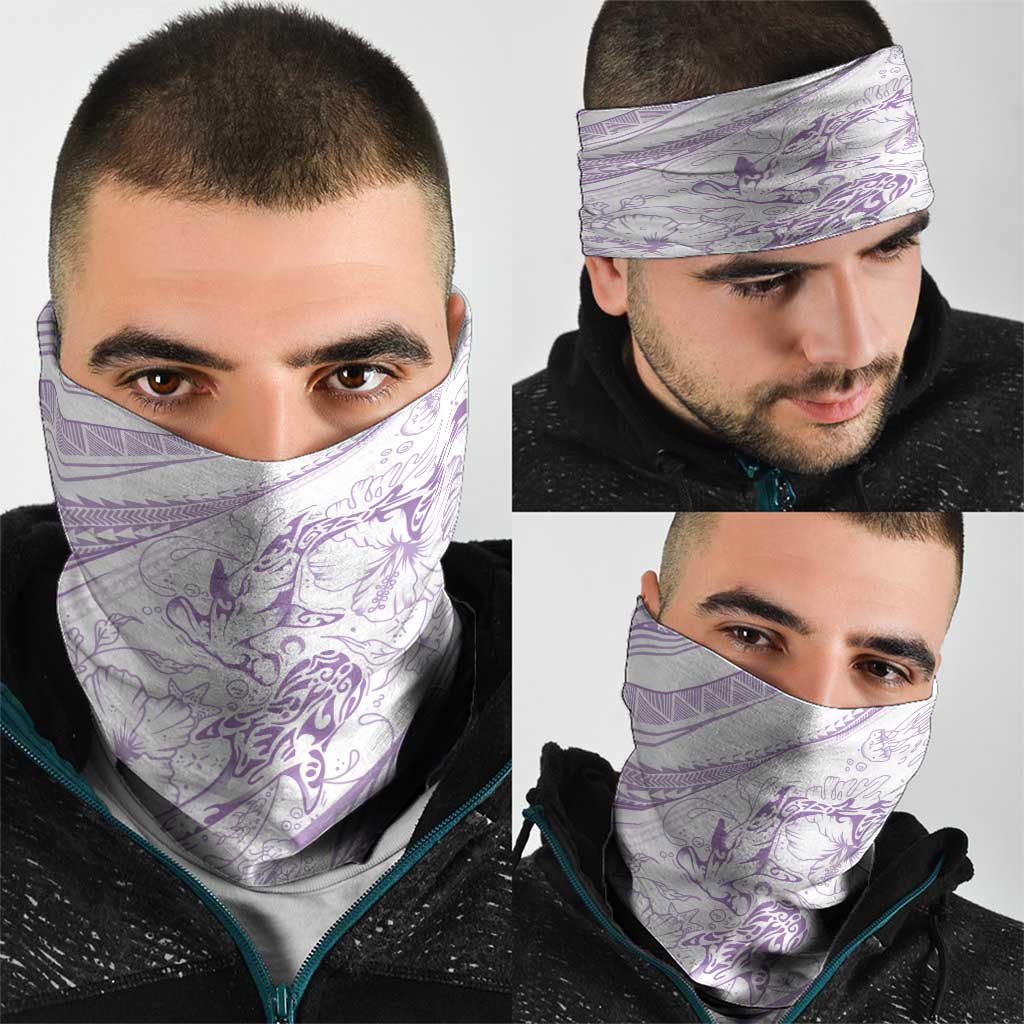 Sharks Couple Dreamy Polynesians Floral Sea Neck Gaiter Lilac LT7 - Polynesian Pride