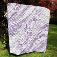 Sharks Couple Dreamy Polynesians Floral Sea Quilt Lilac LT7 - Polynesian Pride