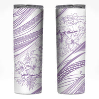 Sharks Couple Dreamy Polynesians Floral Sea Skinny Tumbler Lilac LT7 Lilac - Polynesian Pride
