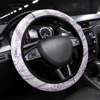 Sharks Couple Dreamy Polynesians Floral Sea Steering Wheel Cover Lilac - Polynesian Pride