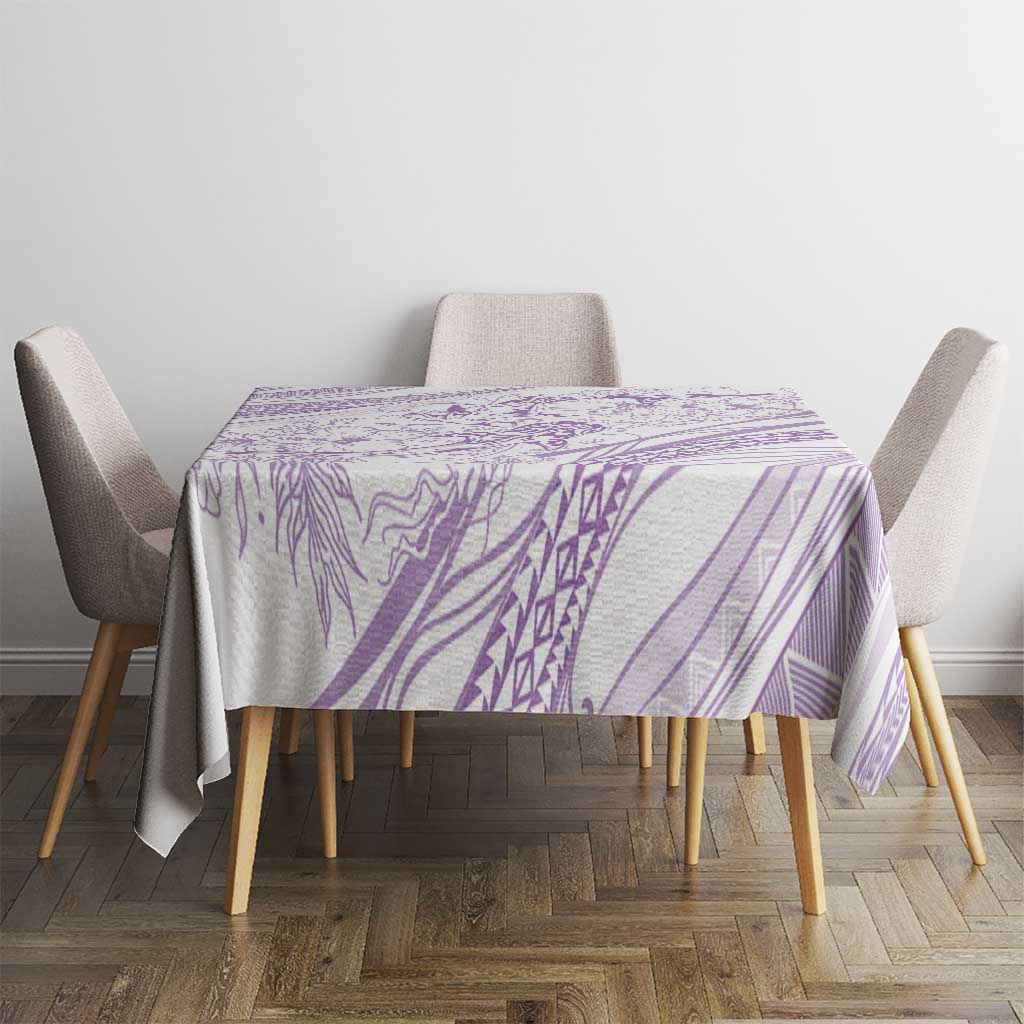 Sharks Couple Dreamy Polynesians Floral Sea Tablecloth Lilac LT7 - Polynesian Pride