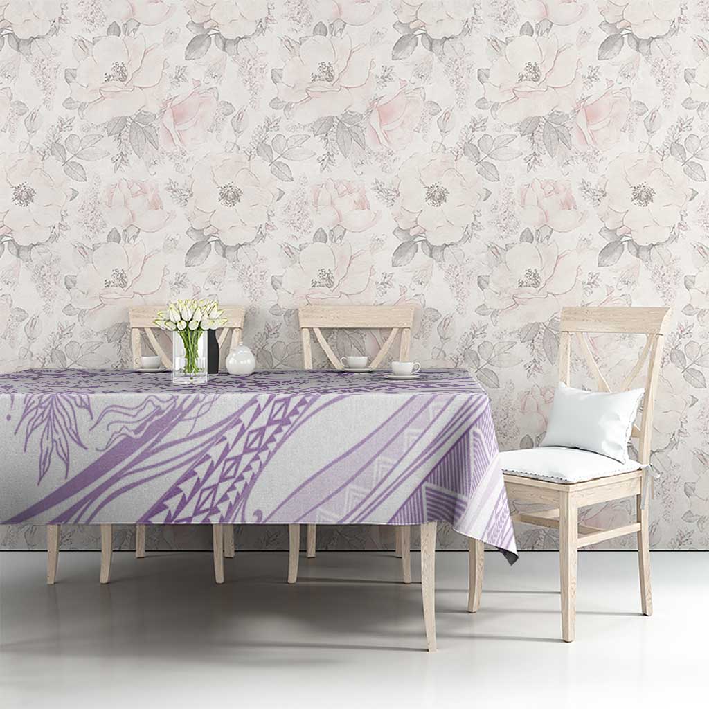 Sharks Couple Dreamy Polynesians Floral Sea Tablecloth Lilac LT7 - Polynesian Pride