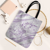 Sharks Couple Dreamy Polynesians Floral Sea Tote Bag Lilac LT7 Black Strap One Size Lilac - Polynesian Pride