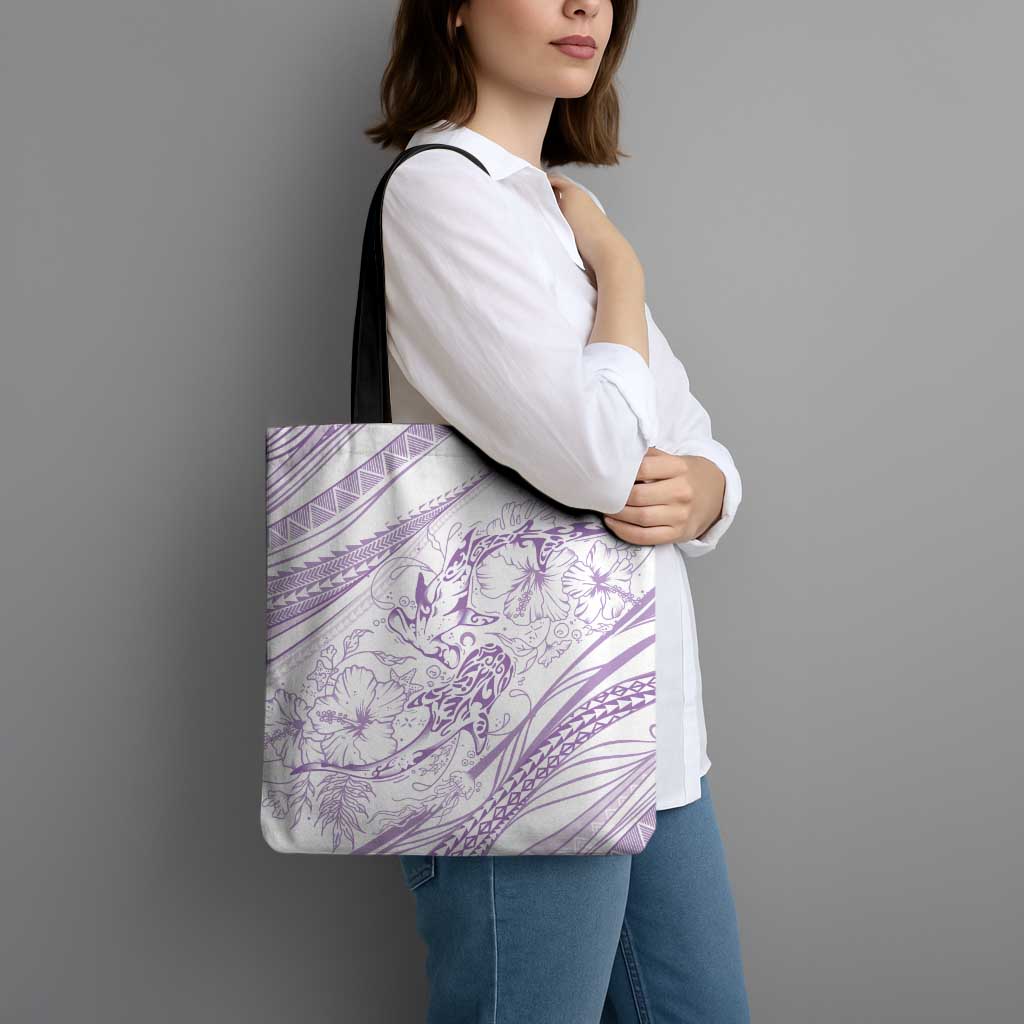 Sharks Couple Dreamy Polynesians Floral Sea Tote Bag Lilac LT7 - Polynesian Pride