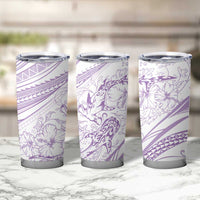 Sharks Couple Dreamy Polynesians Floral Sea Tumbler Cup Lilac LT7 - Polynesian Pride