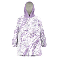 Sharks Couple Dreamy Polynesians Floral Sea Wearable Blanket Hoodie Lilac - Polynesian Pride