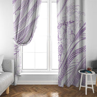 Sharks Couple Dreamy Polynesians Floral Sea Window Curtain Lilac LT7 - Polynesian Pride