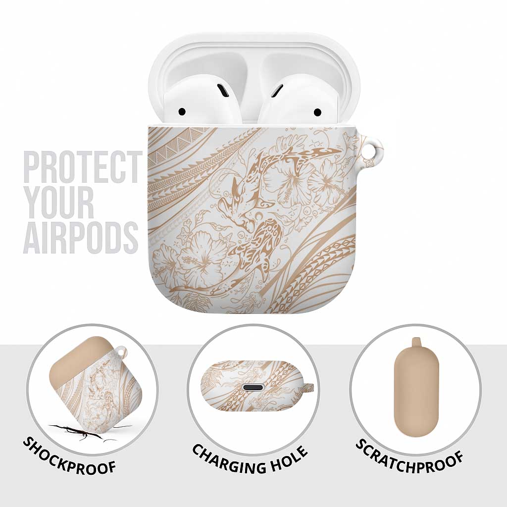 Sharks Couple Dreamy Polynesians Floral Sea AirPods Case Hazel - Polynesian Pride