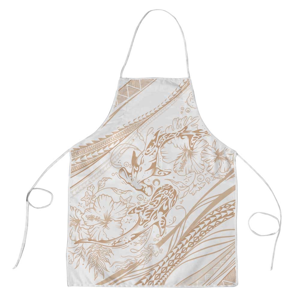 Sharks Couple Dreamy Polynesians Floral Sea Apron Hazel - Polynesian Pride