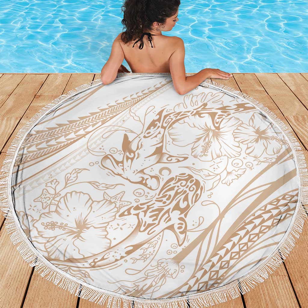 Sharks Couple Dreamy Polynesians Floral Sea Beach Blanket Hazel LT7 - Polynesian Pride