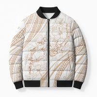 Sharks Couple Dreamy Polynesians Floral Sea Bomber Puffer Jacket Hazel - Polynesian Pride