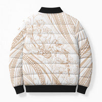 Sharks Couple Dreamy Polynesians Floral Sea Bomber Puffer Jacket Hazel - Polynesian Pride
