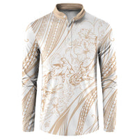 Sharks Couple Dreamy Polynesians Floral Sea Button Sweatshirt Hazel - Polynesian Pride