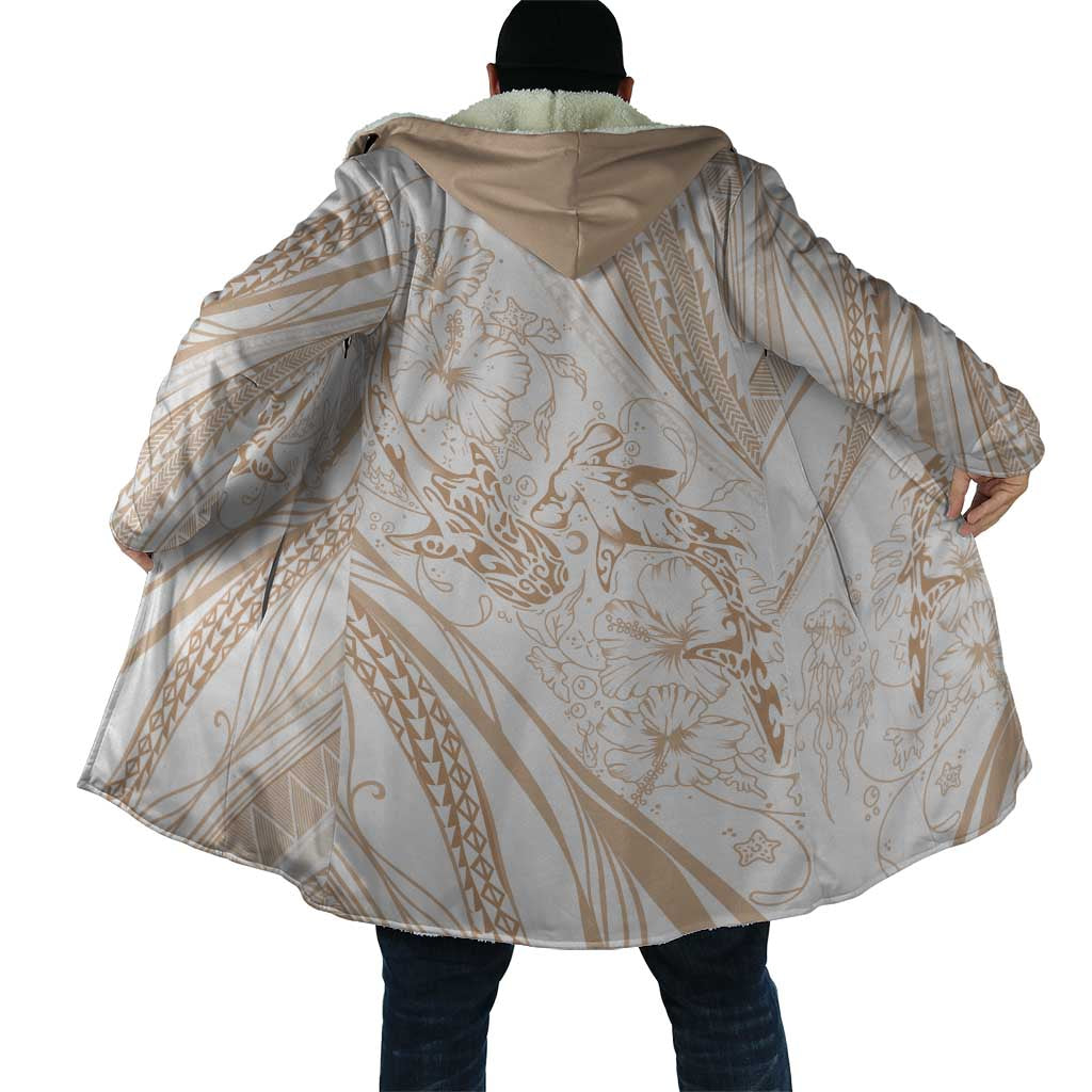 Sharks Couple Dreamy Polynesians Floral Sea Cloak Hazel - Polynesian Pride