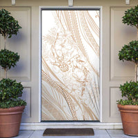 Sharks Couple Dreamy Polynesians Floral Sea Door Cover Hazel - Polynesian Pride