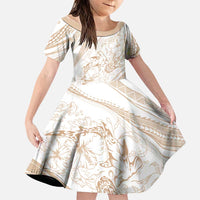 Sharks Couple Dreamy Polynesians Floral Sea Family Matching Off Shoulder Short Dress and Hawaiian Shirt Hazel - Polynesian Pride
