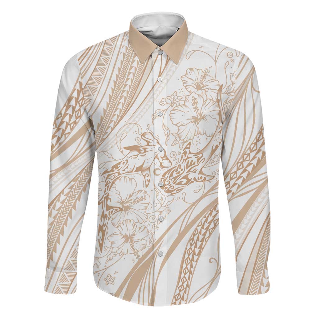 Sharks Couple Dreamy Polynesians Floral Sea Family Matching Puletasi and Hawaiian Shirt Hazel - Polynesian Pride