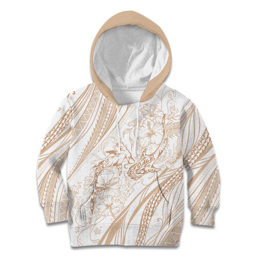Sharks Couple Dreamy Polynesians Floral Sea Kid Hoodie Hazel - Polynesian Pride
