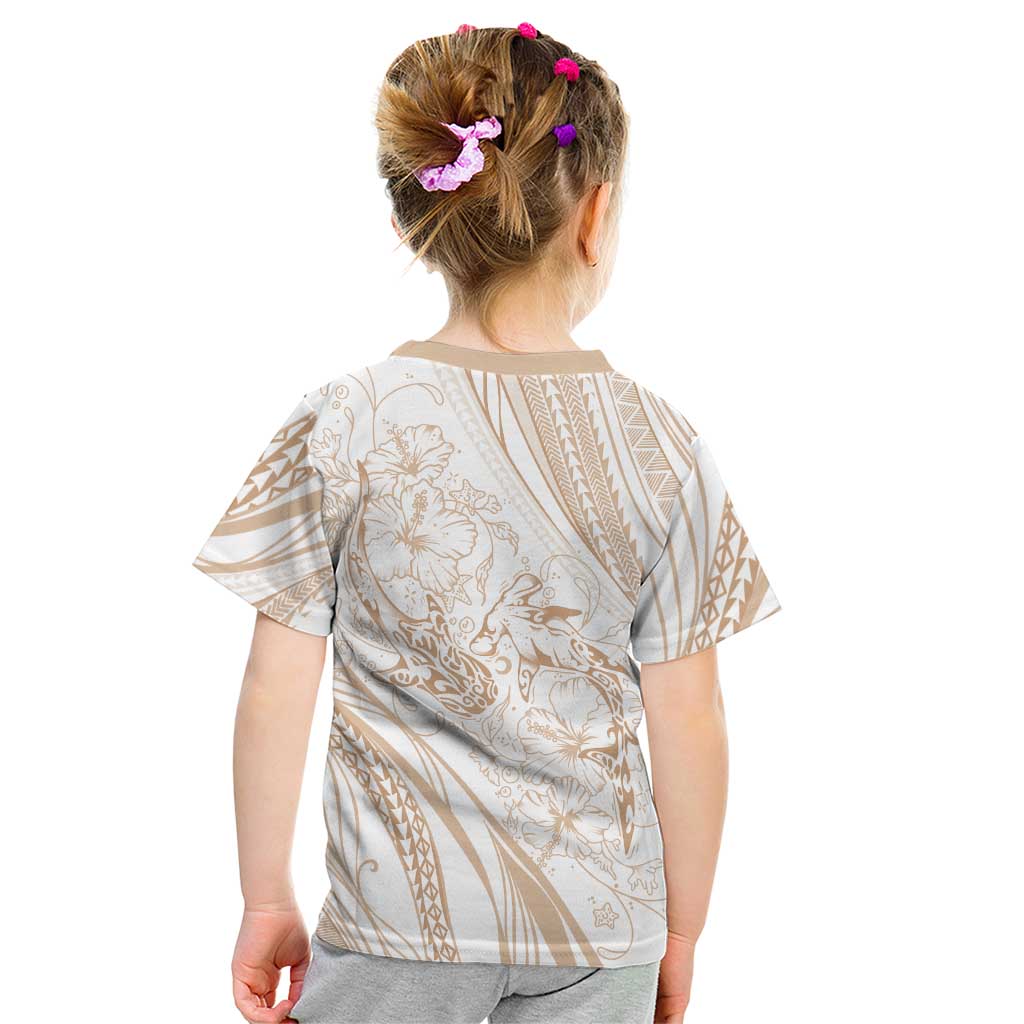 Sharks Couple Dreamy Polynesians Floral Sea Kid T Shirt Hazel - Polynesian Pride