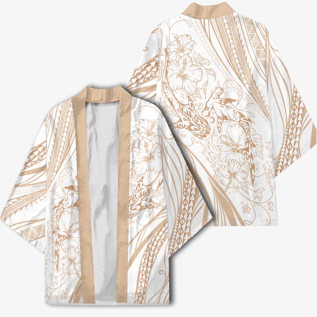 Sharks Couple Dreamy Polynesians Floral Sea Kimono Hazel - Polynesian Pride