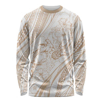 Sharks Couple Dreamy Polynesians Floral Sea Long Sleeve Shirt Hazel - Polynesian Pride