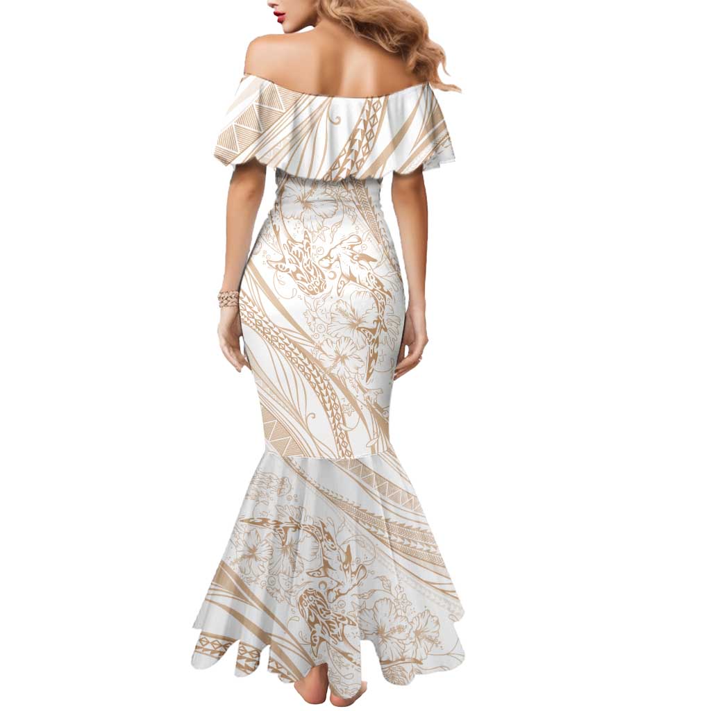Sharks Couple Dreamy Polynesians Floral Sea Mermaid Dress Hazel LT7 - Polynesian Pride