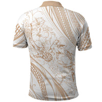 Sharks Couple Dreamy Polynesians Floral Sea Polo Shirt Hazel - Polynesian Pride
