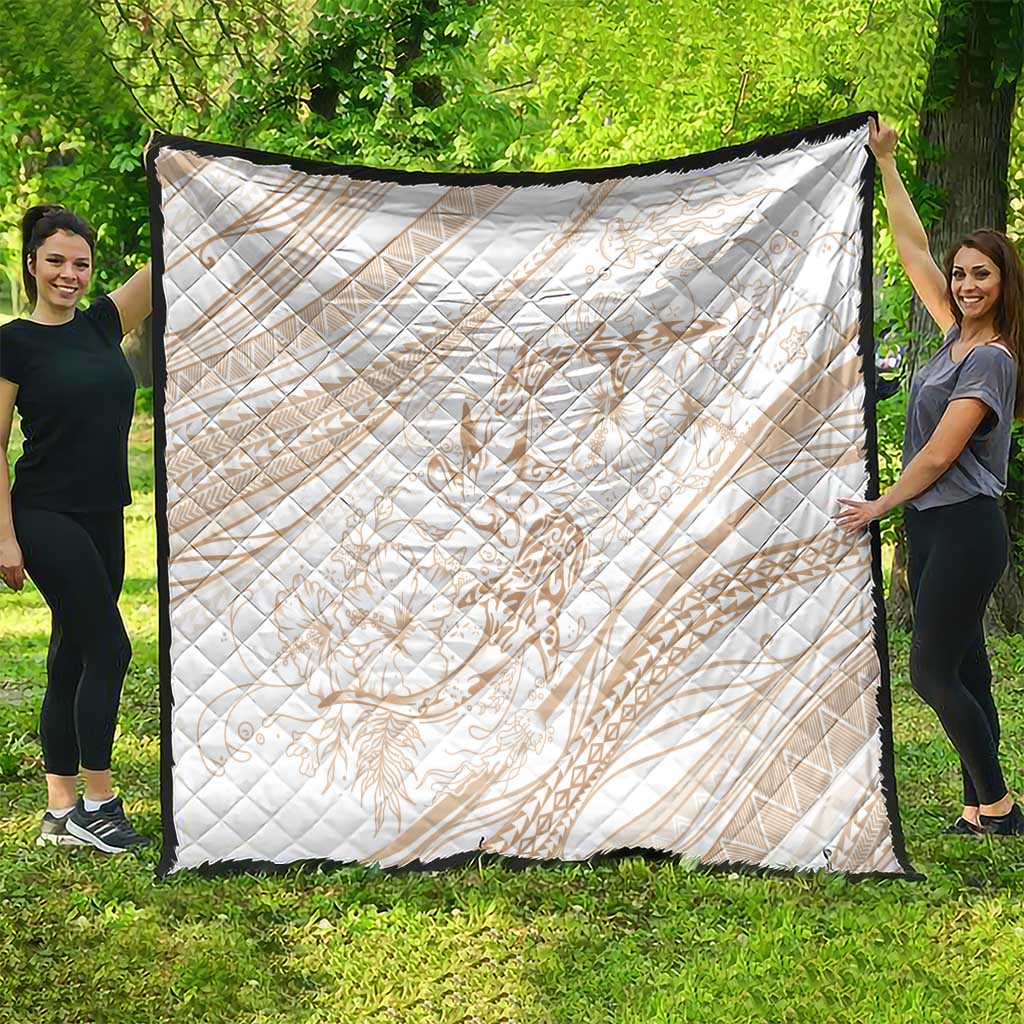 Sharks Couple Dreamy Polynesians Floral Sea Quilt Hazel LT7 - Polynesian Pride