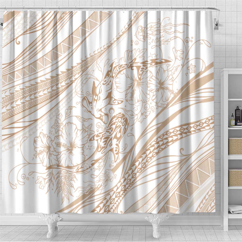 Sharks Couple Dreamy Polynesians Floral Sea Shower Curtain Hazel LT7 - Polynesian Pride