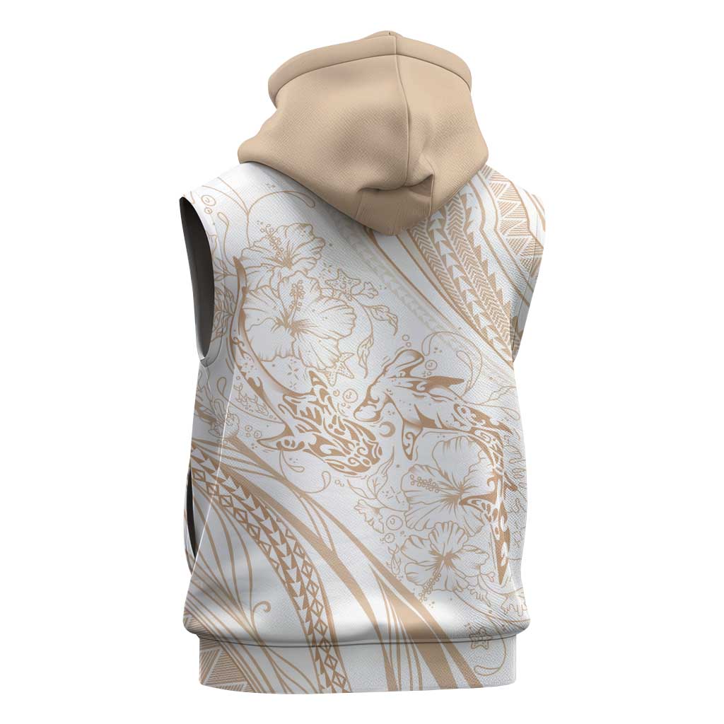 Sharks Couple Dreamy Polynesians Floral Sea Sleeveless Zip Hoodie Hazel - Polynesian Pride