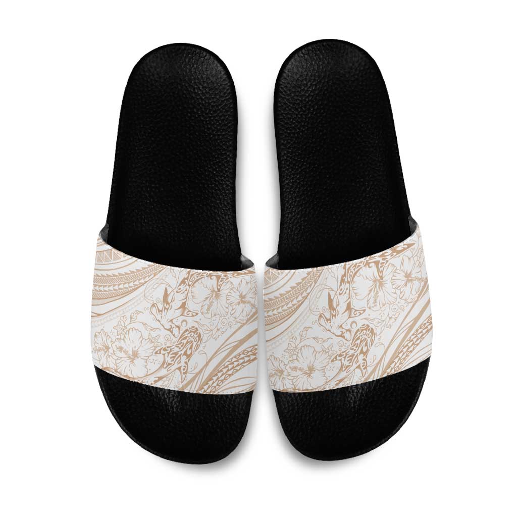 Sharks Couple Dreamy Polynesians Floral Sea Slide Sandals Hazel - Polynesian Pride